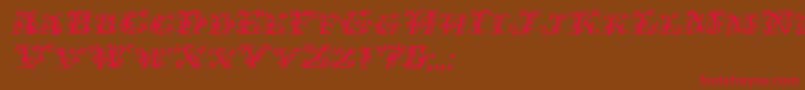 IvydisplaycapsItalic Font – Red Fonts on Brown Background