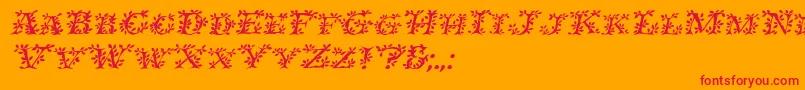 IvydisplaycapsItalic Font – Red Fonts on Orange Background