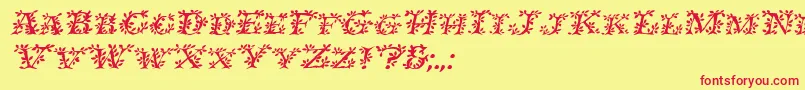 IvydisplaycapsItalic Font – Red Fonts on Yellow Background