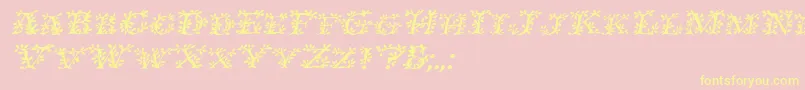 IvydisplaycapsItalic Font – Yellow Fonts on Pink Background