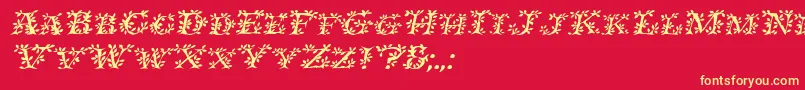 IvydisplaycapsItalic Font – Yellow Fonts on Red Background