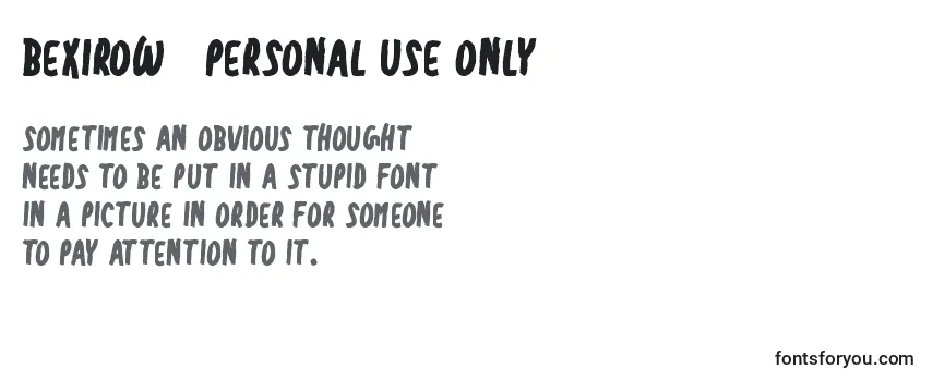 Bexirow   Personal Use Only (121201) Font
