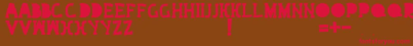 Bext-Schriftart – Rote Schriften auf braunem Hintergrund