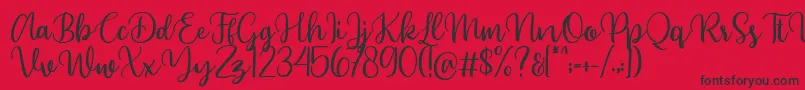 Fonte Beyonce demo – fontes pretas em um fundo vermelho