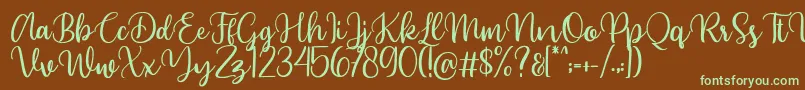 Beyonce demo Font – Green Fonts on Brown Background