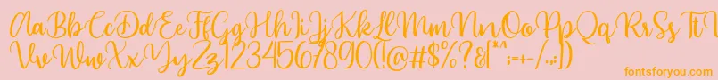 Beyonce demo Font – Orange Fonts on Pink Background