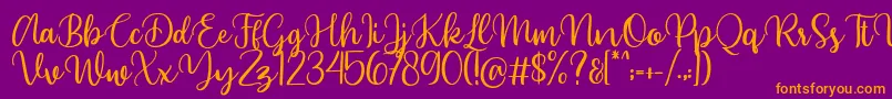 Beyonce demo Font – Orange Fonts on Purple Background