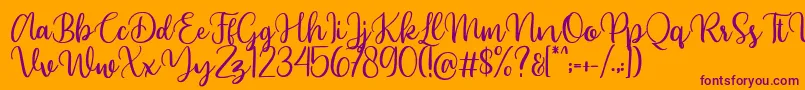 Beyonce demo Font – Purple Fonts on Orange Background