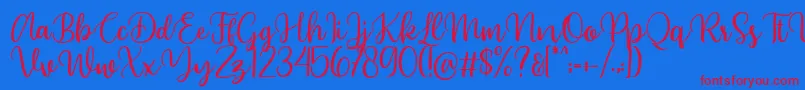 フォントBeyonce demo – 赤い文字の青い背景