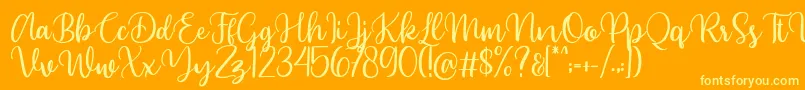 Beyonce demo Font – Yellow Fonts on Orange Background