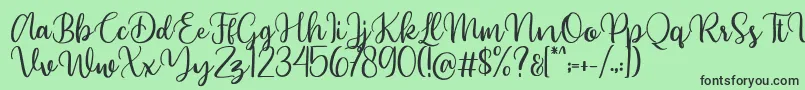 Beyonce demo Font – Black Fonts on Green Background