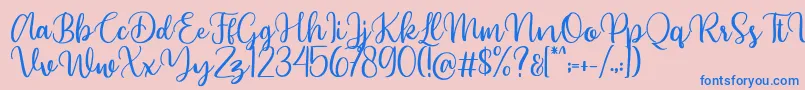 Beyonce demo Font – Blue Fonts on Pink Background