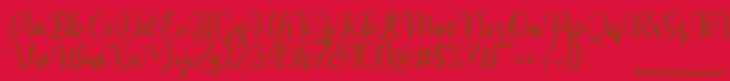 Beyonce demo Font – Brown Fonts on Red Background
