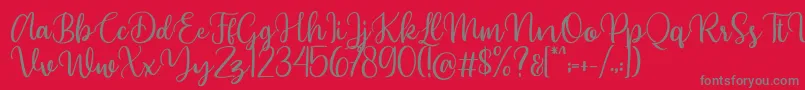 Beyonce demo Font – Gray Fonts on Red Background