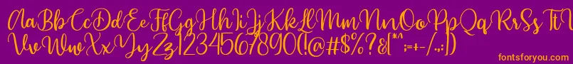 Beyonce demo Font – Orange Fonts on Purple Background