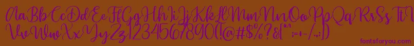 Beyonce demo Font – Purple Fonts on Brown Background
