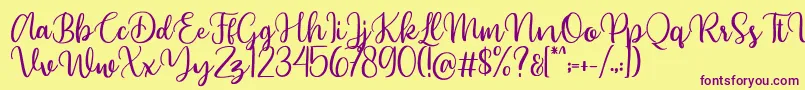 Beyonce demo Font – Purple Fonts on Yellow Background