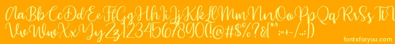 Beyonce demo Font – Yellow Fonts on Orange Background