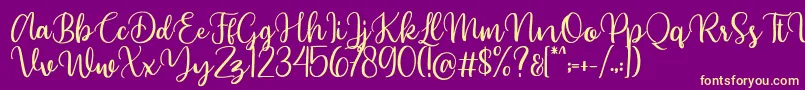 Beyonce demo Font – Yellow Fonts on Purple Background