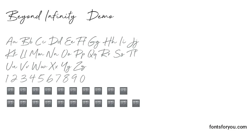 Schriftart Beyond Infinity   Demo – Alphabet, Zahlen, spezielle Symbole