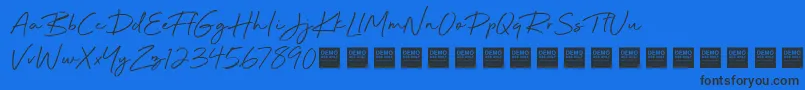 Beyond Infinity   Demo-Schriftart – Schwarze Schriften auf blauem Hintergrund