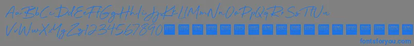 Beyond Infinity   Demo-Schriftart – Blaue Schriften auf grauem Hintergrund