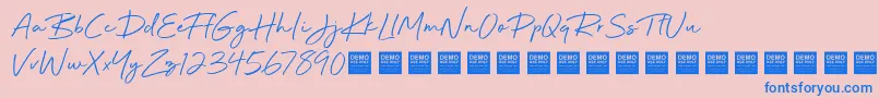 Beyond Infinity   Demo Font – Blue Fonts on Pink Background