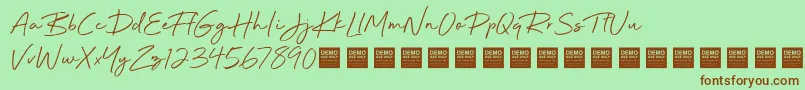 Beyond Infinity   Demo Font – Brown Fonts on Green Background