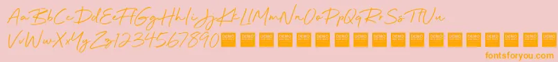 Beyond Infinity   Demo Font – Orange Fonts on Pink Background