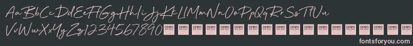 Beyond Infinity   Demo-Schriftart – Rosa Schriften auf schwarzem Hintergrund
