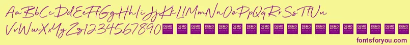 Beyond Infinity   Demo Font – Purple Fonts on Yellow Background