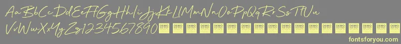 Beyond Infinity   Demo Font – Yellow Fonts on Gray Background