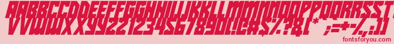 Beyond The Stars Italic Font – Red Fonts on Pink Background
