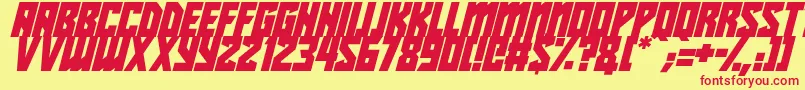 Beyond The Stars Italic Font – Red Fonts on Yellow Background