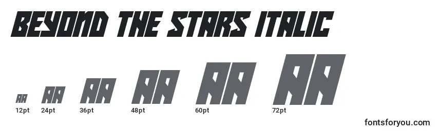 Größen der Schriftart Beyond The Stars Italic