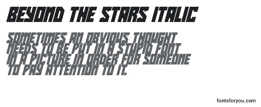 Revisão da fonte Beyond The Stars Italic