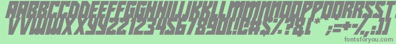 フォントBeyond The Stars Italic – 緑の背景に灰色の文字