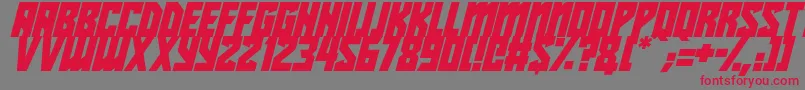 フォントBeyond The Stars Italic – 赤い文字の灰色の背景