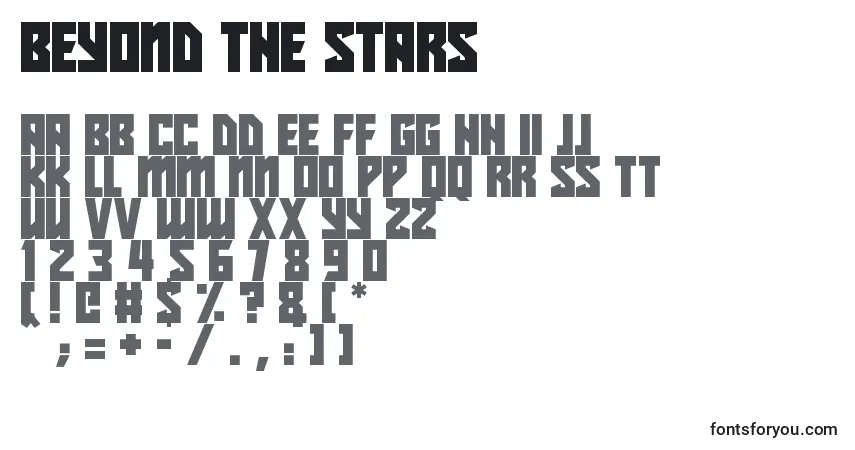 A fonte Beyond The Stars – alfabeto, números, caracteres especiais