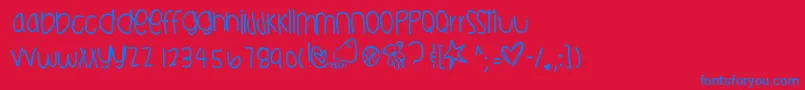 Haloweenisbackyeahhhh Font – Blue Fonts on Red Background