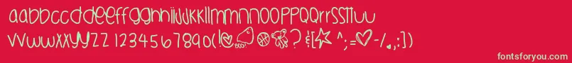 Haloweenisbackyeahhhh Font – Green Fonts on Red Background