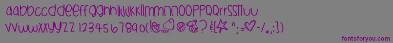 Шрифт Haloweenisbackyeahhhh – фиолетовые шрифты на сером фоне