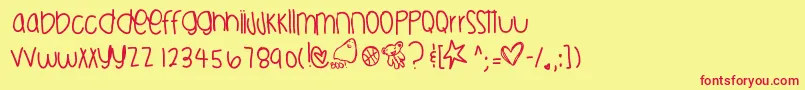Haloweenisbackyeahhhh Font – Red Fonts on Yellow Background
