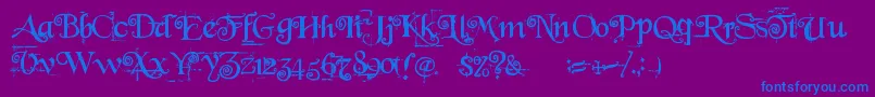 Beyond Wonderland Font – Blue Fonts on Purple Background