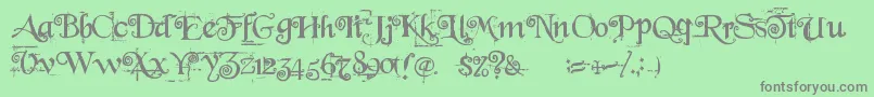 Beyond Wonderland Font – Gray Fonts on Green Background