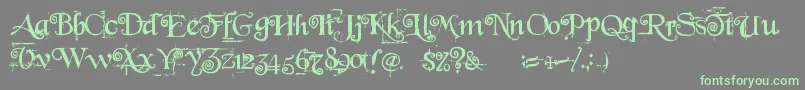 Beyond Wonderland-Schriftart – Grüne Schriften auf grauem Hintergrund