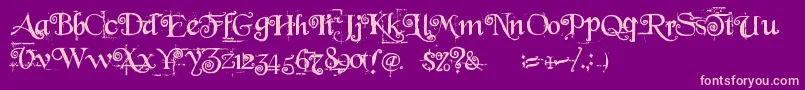 Czcionka Beyond Wonderland – różowe czcionki na fioletowym tle