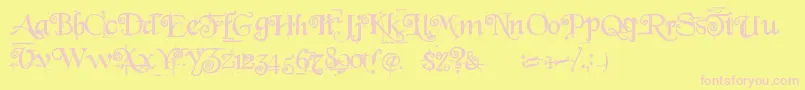 Beyond Wonderland Font – Pink Fonts on Yellow Background