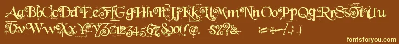 Beyond Wonderland Font – Yellow Fonts on Brown Background