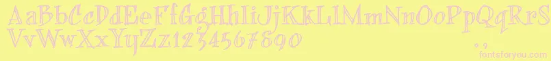 BFONDTRIAL Font – Pink Fonts on Yellow Background